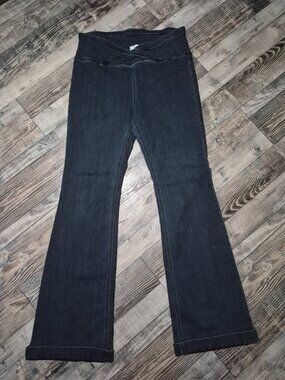 Lime Lush Stretchy V-Wrap Flare Jeans Size Large